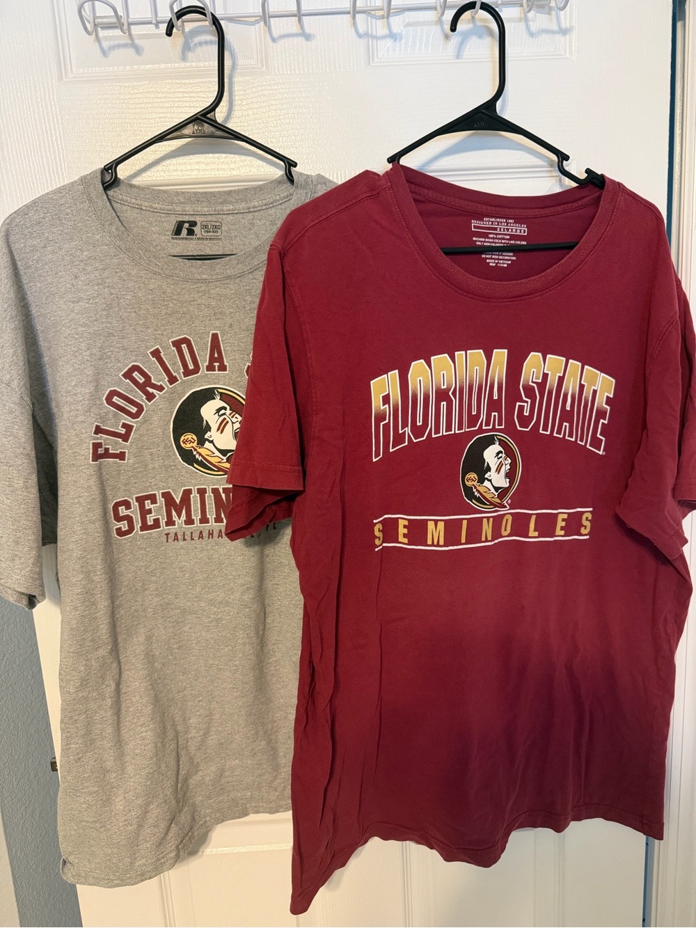 2 Florida State University FSU Seminoles Football SS T-Shirts XXL 2X